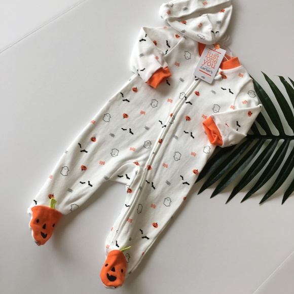 Carter's Infant Halloween Zip Sleeper & Hat Set NB - Picture 1 of 6